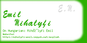 emil mihalyfi business card